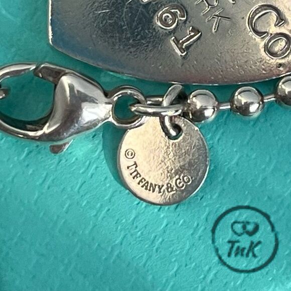 Tiffany & Co. Beaded 34” Chain Return to Tiffany Heart Tag Necklace in Silver - Picture 9 of 14